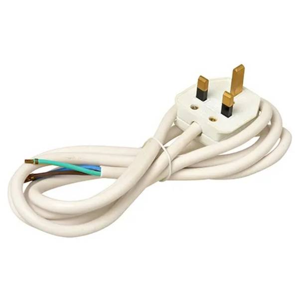 Aansluitsnoer Engelse stekker 3x1,5mm 2 meter wit - 1 - stuk