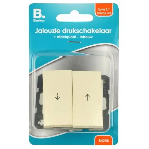 Jaloezie drukschakelaar + jaloeziewip + pijlsymbool - metaal-0