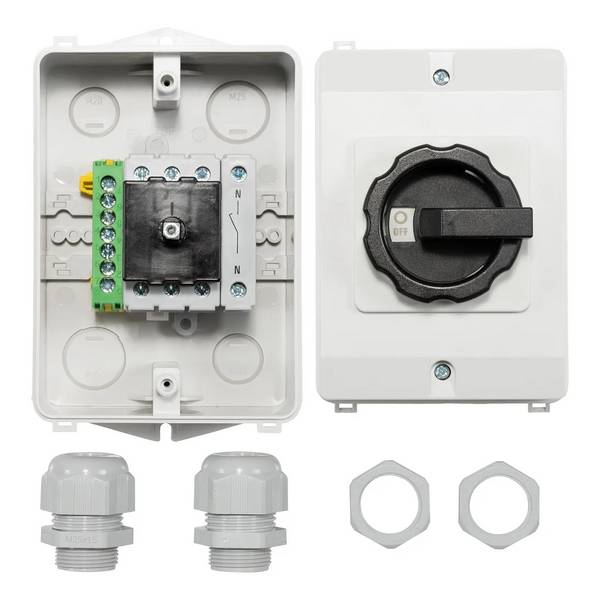 Werkschakelaar PV/AC 32A 4P IP65 - grijs