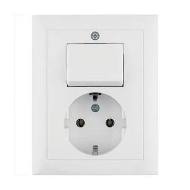 Combi wisselschakelaar + WCD RA inbouw wit/wit