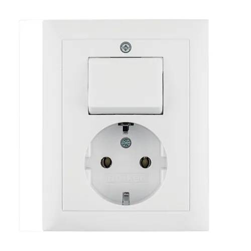 Combi wisselschakelaar + WCD RA inbouw wit/wit-0