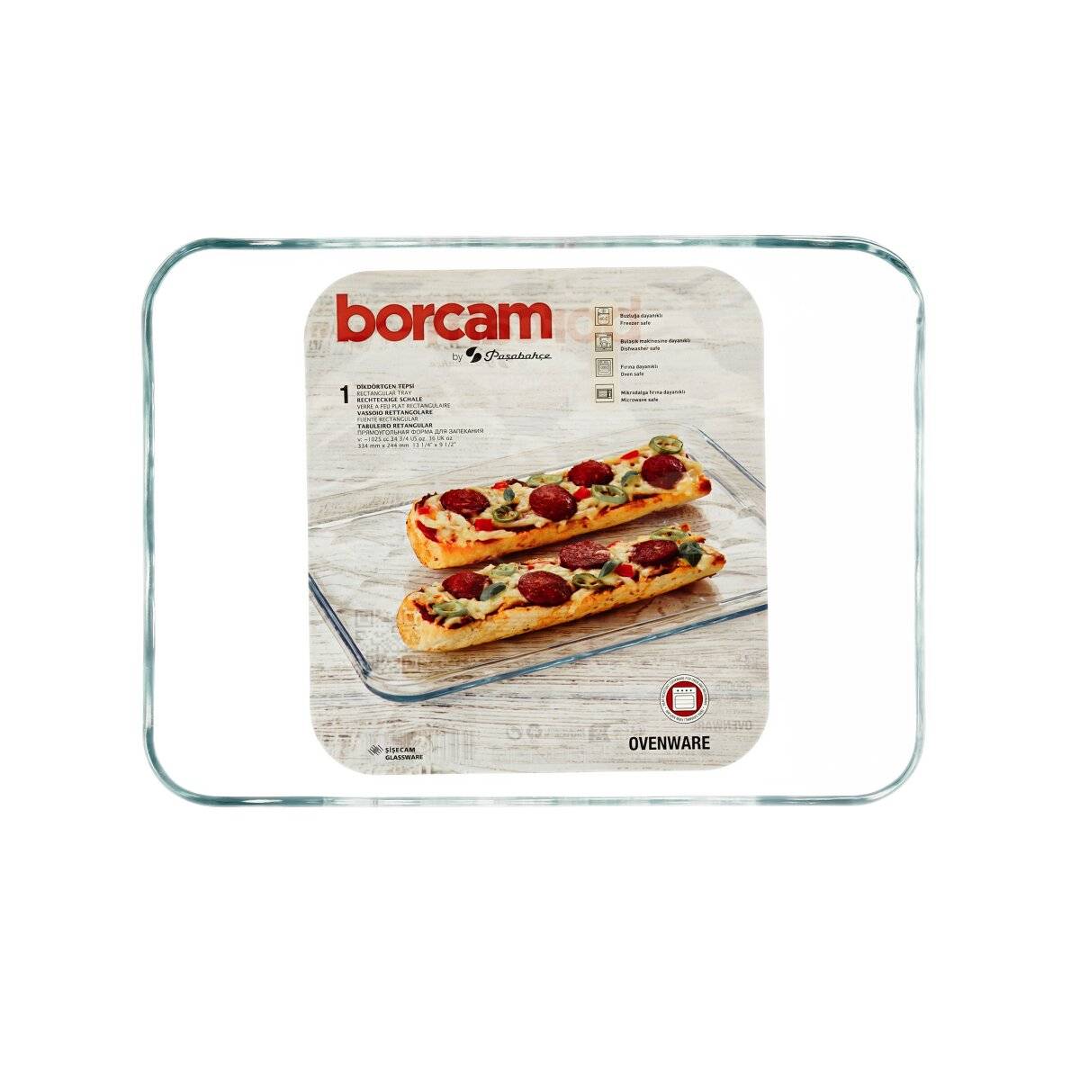 Pasabahce Borcam serveerschaal van borosilicaatglas 1025 ml - 33,5 x 24,5 x 2 cm-1
