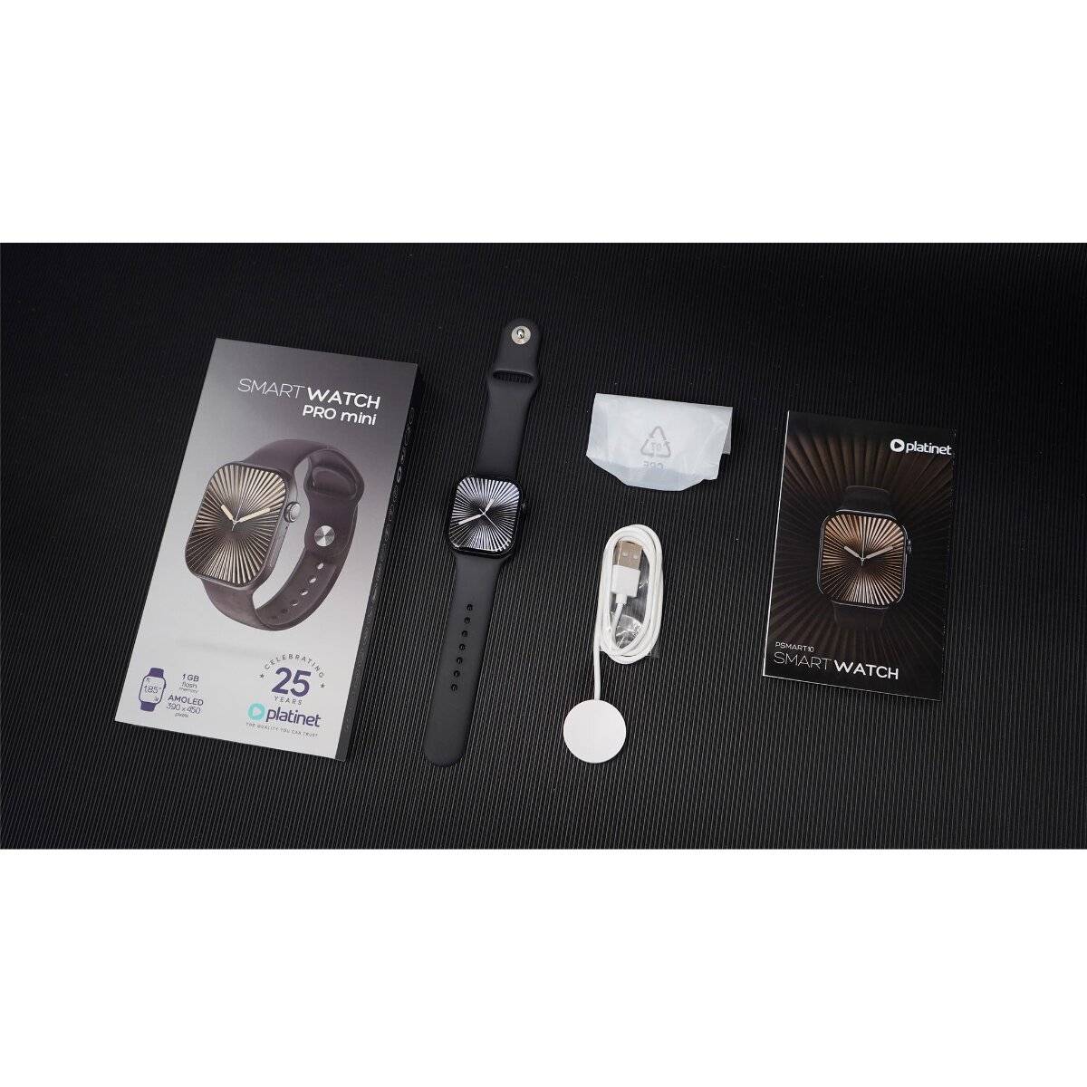 Platinet Smartwatch AMOLED 1,85 inch Bluetooth Fitness Tracker Zwart-3