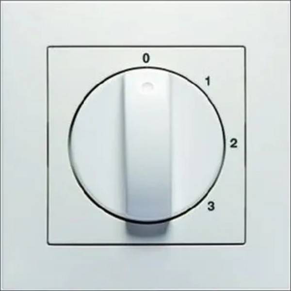 Draaiknop WW Badora knop 3-standen-schakelaar - 1 - stuk - wit/wit