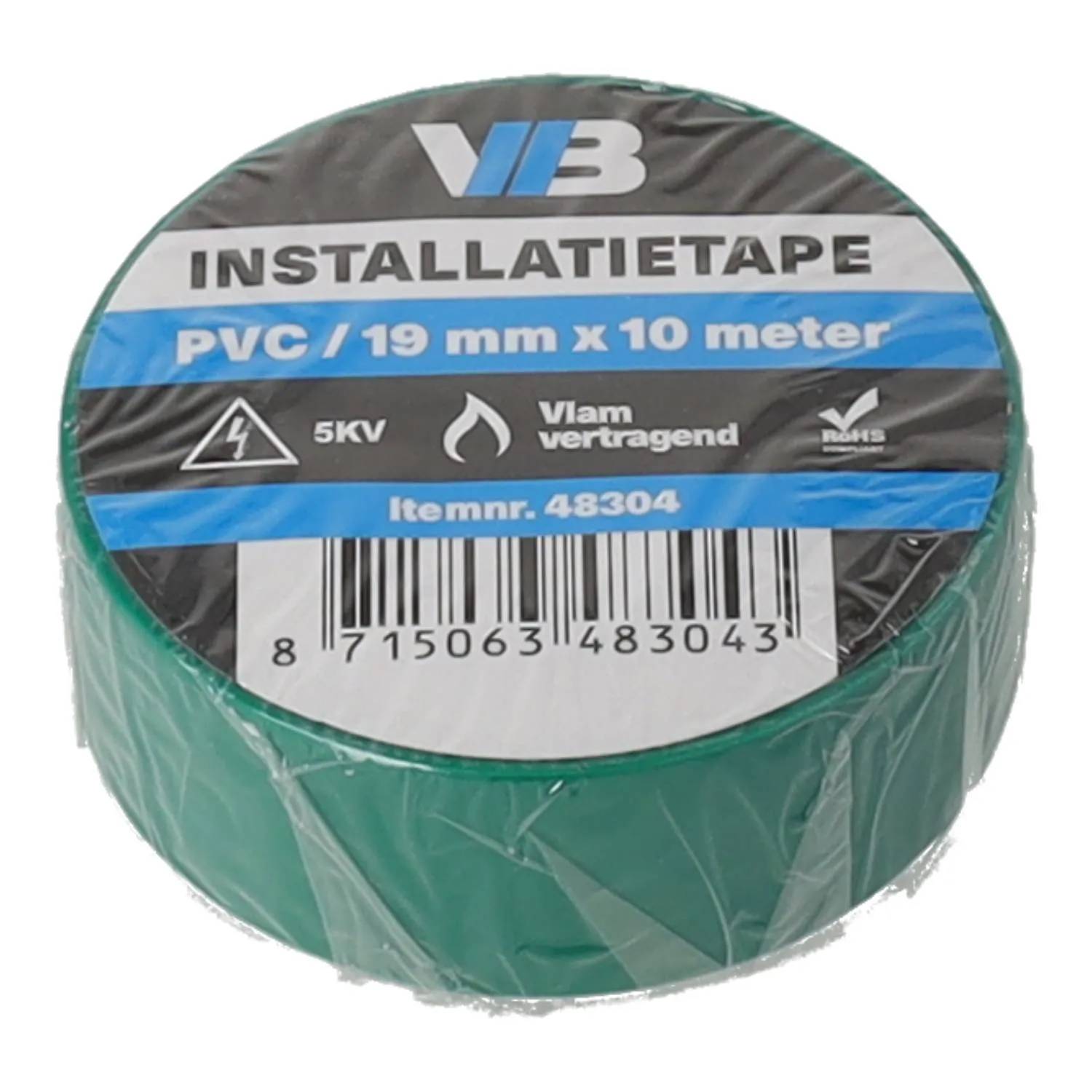 Installatie tape 19mm x 10meter groen - 1 - stuk - groen-0