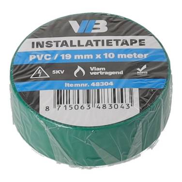 Installatie tape 19mm x 10meter groen - 1 - stuk - groen