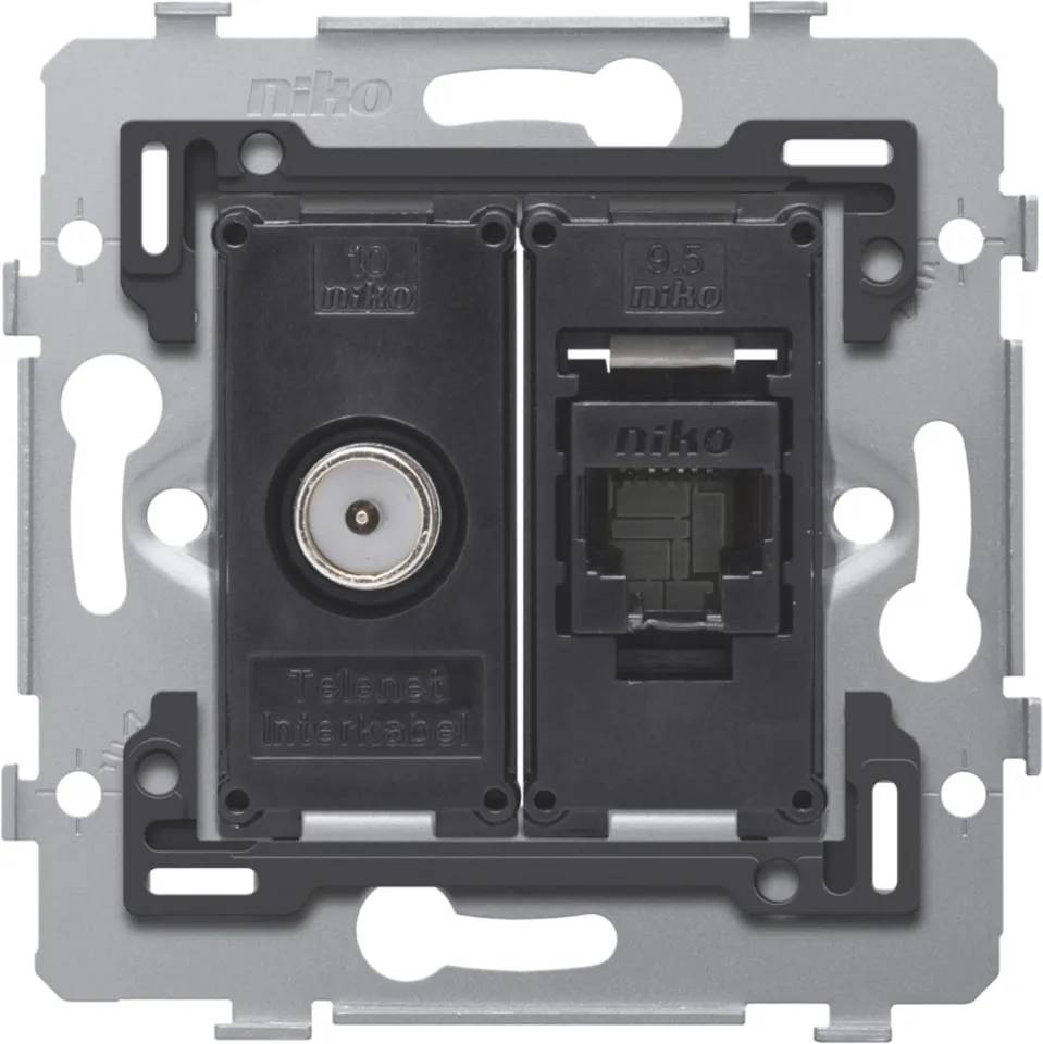 Sokkel combi wcd coax RJ45 Cat6A - metaal-0