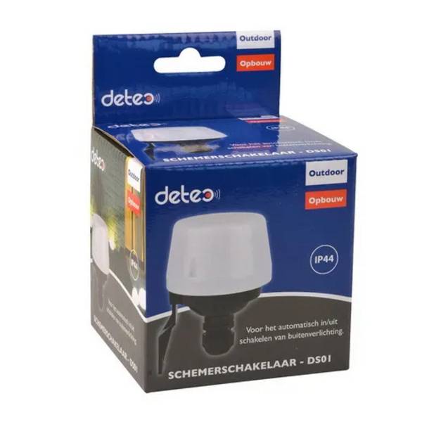 Schemerschakelaar outdoor inbouw schakelt 1000W - zwart