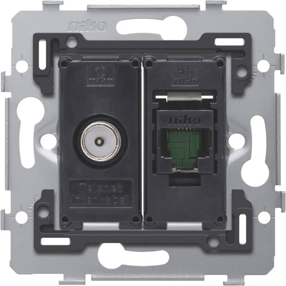 Alt. 53729 - Sokkel combi wcd coax RJ45 Cat5E - metaal-0