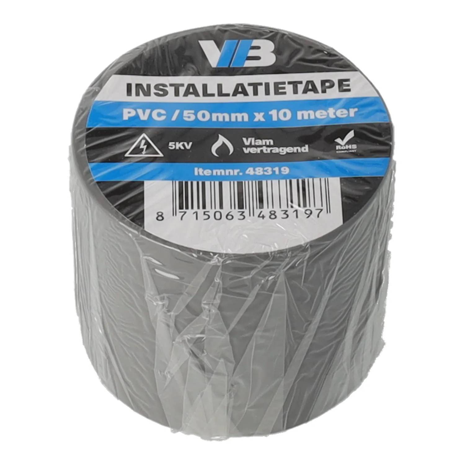 Installatie tape 50mm x 10meter grijs - 1 - stuk - grijs-0