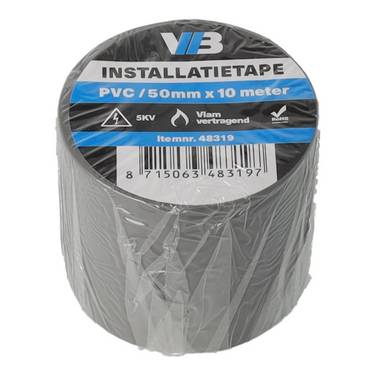 Installatie tape 50mm x 10meter grijs - 1 - stuk - grijs