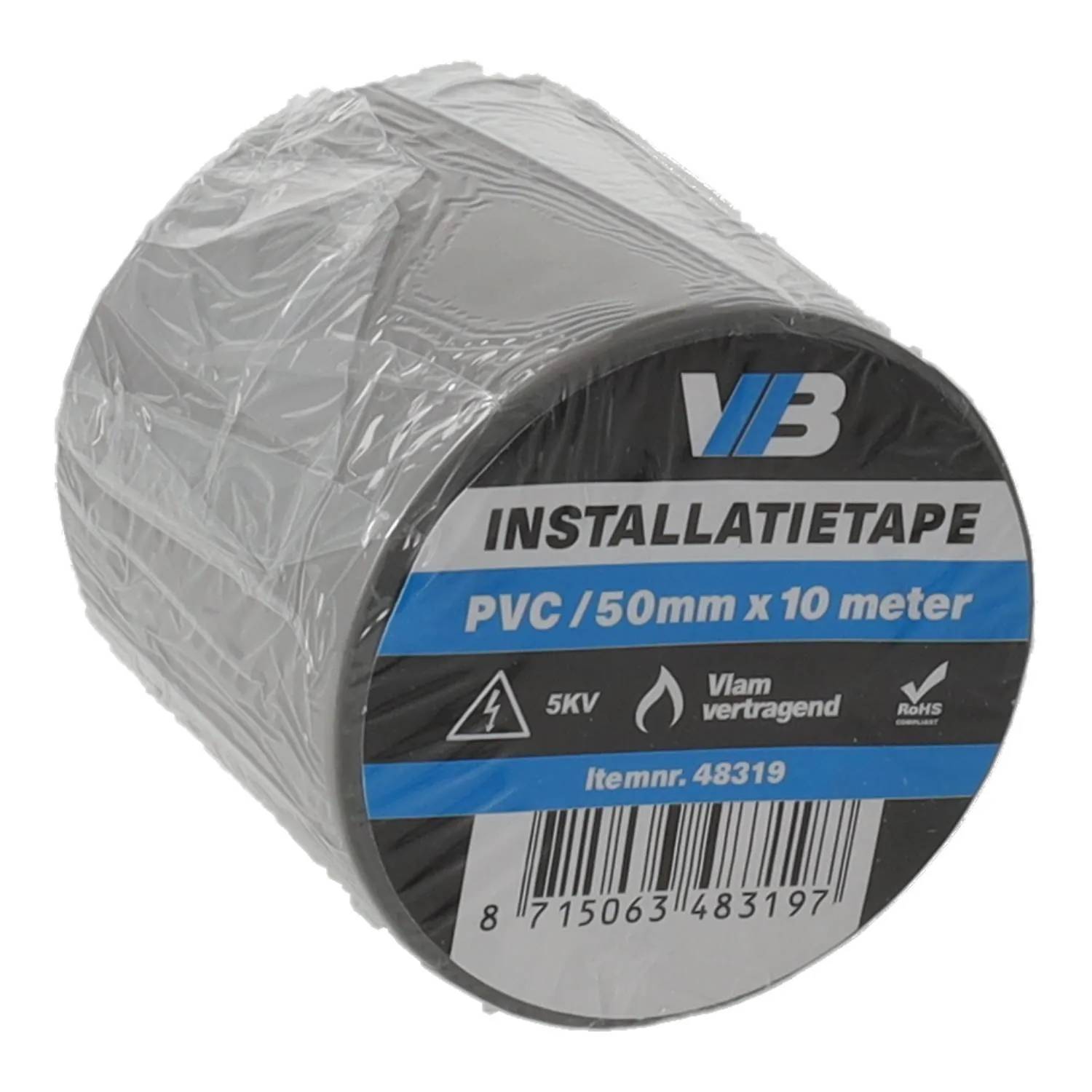 Installatie tape 50mm x 10meter grijs - 1 - stuk - grijs-1