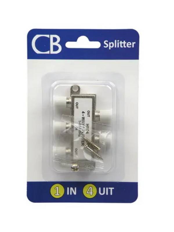 F-connector splitter 4 voudig metaal - 1 - stuk - metaal