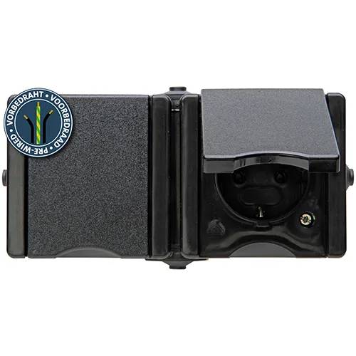ProAQA voorbedraad WCD IP44 2V RA horizontaal zwart-0