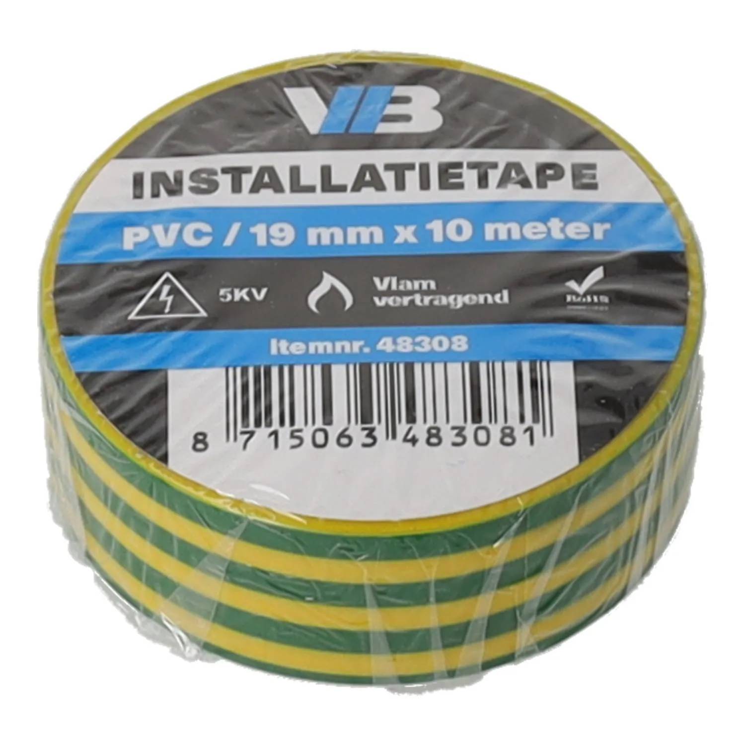 Installatie tape 19mm x 10meter gl/grn - 1 - stuk - groen/geel-0