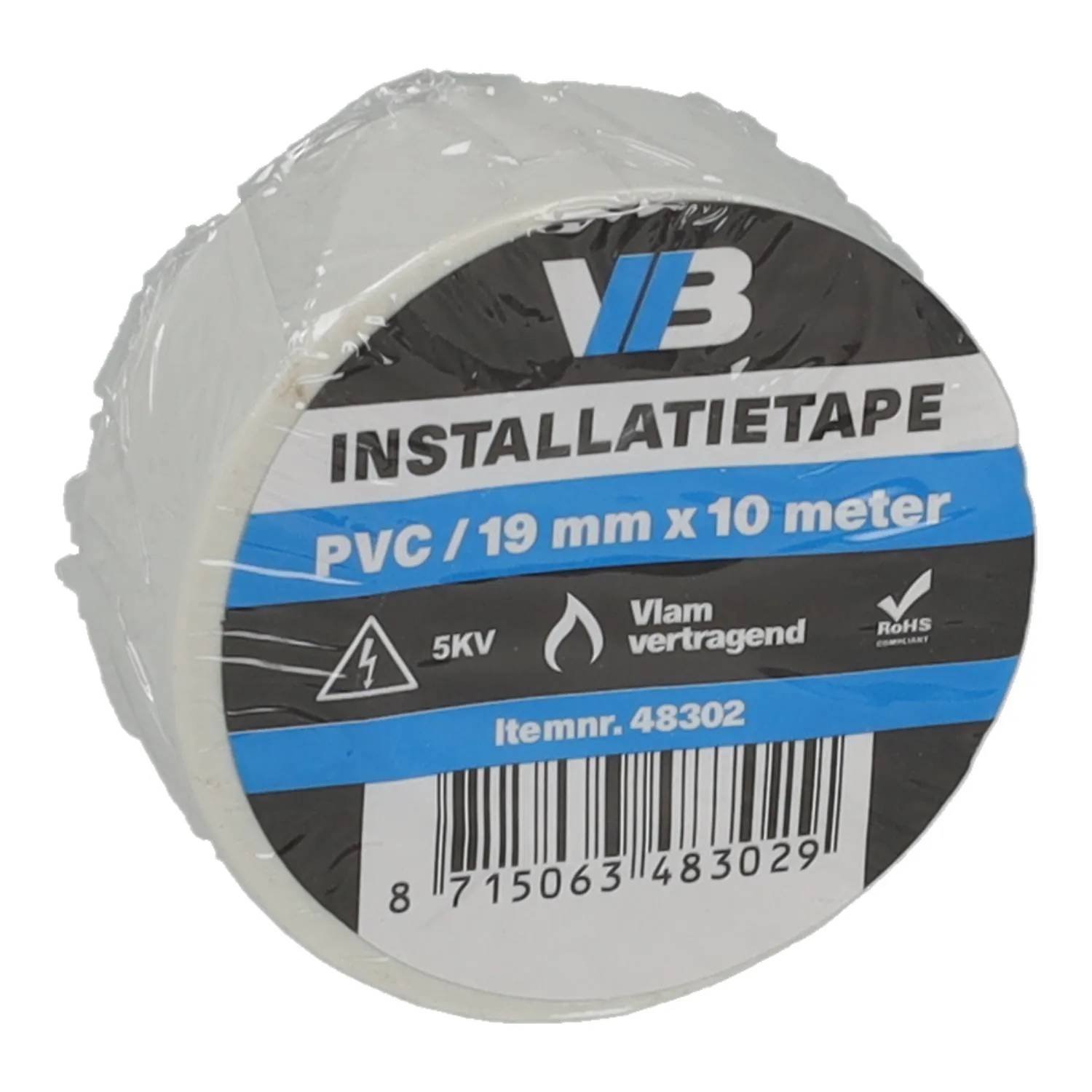 Installatie tape 19mm x 10meter wit - 1 - stuk-1