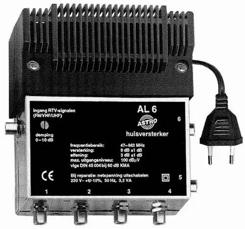 Antenne versterker +10dB 1in-6uit ASTRO - zwart-1