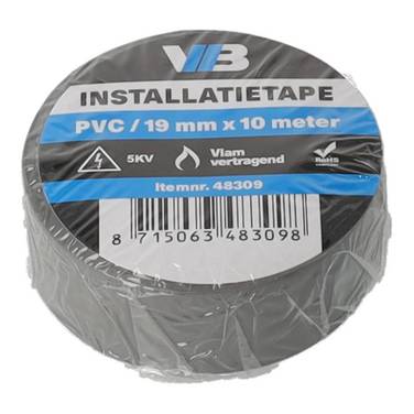 Installatie tape 19mm x 10meter grijs - 1 - stuk - grijs