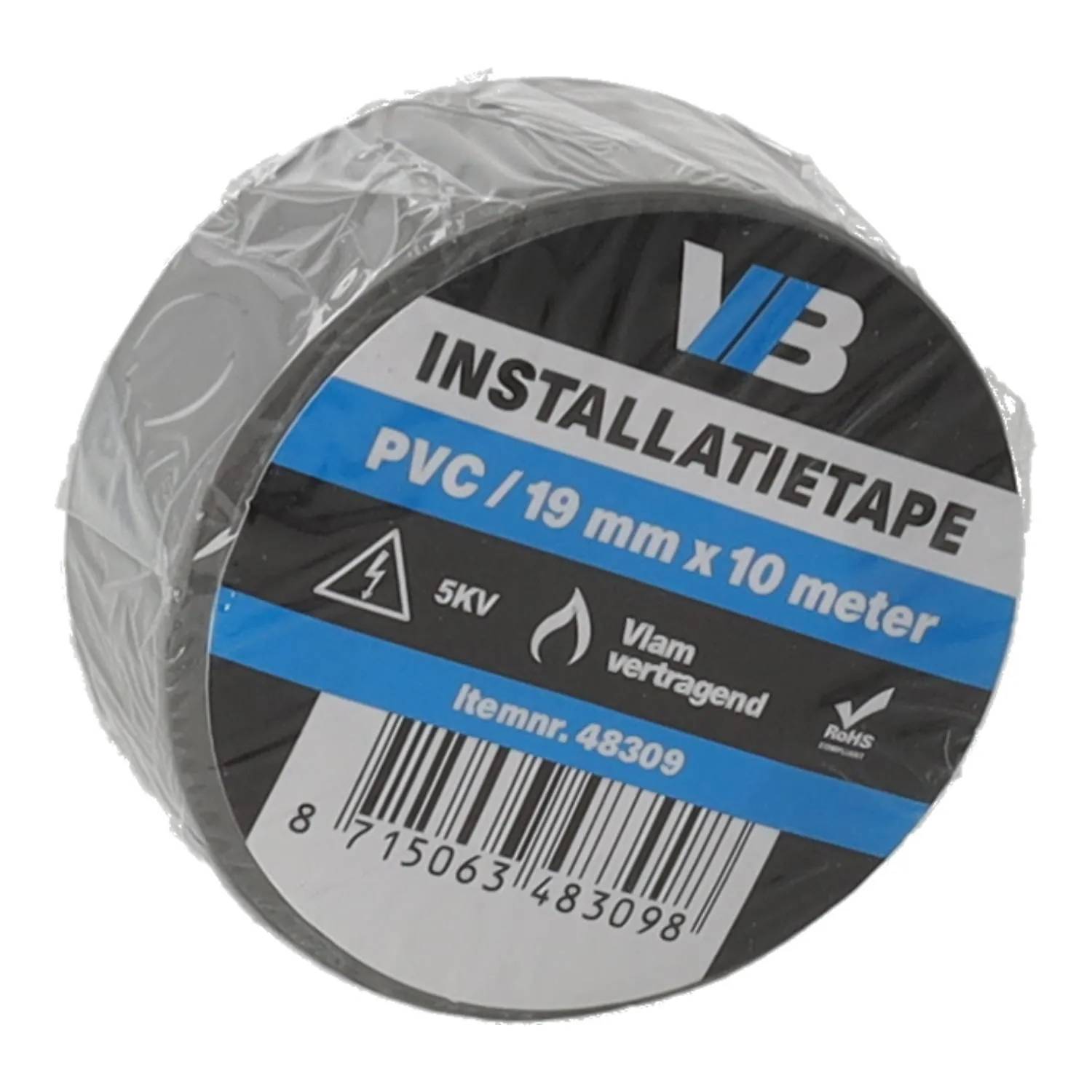 Installatie tape 19mm x 10meter grijs - 1 - stuk - grijs-1