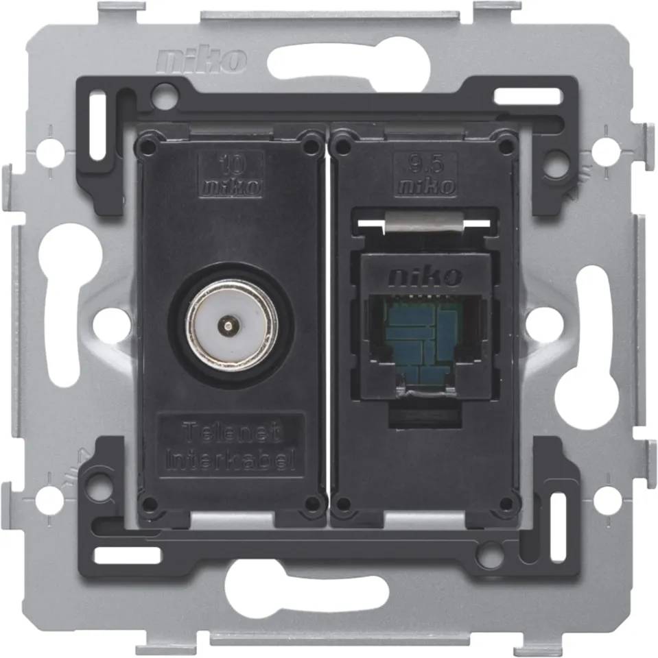 Sokkel combi wcd coax RJ45 Cat6 - metaal-0