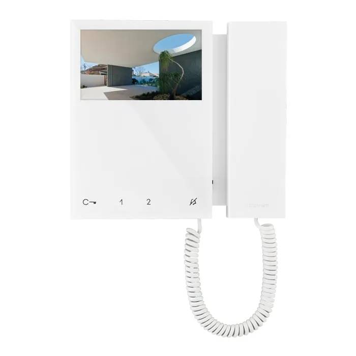 Mini toestel kleuren monitor met hoorn + grondplaat - SBC - wit-0