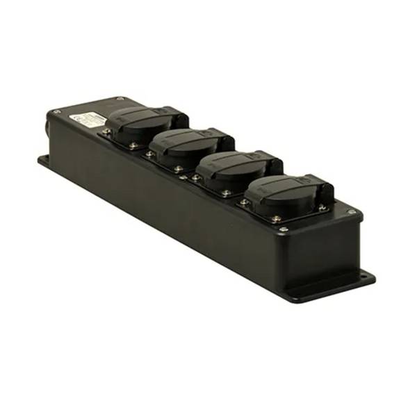 VD16 verdeelblok 4V + PG16 wartel zwart