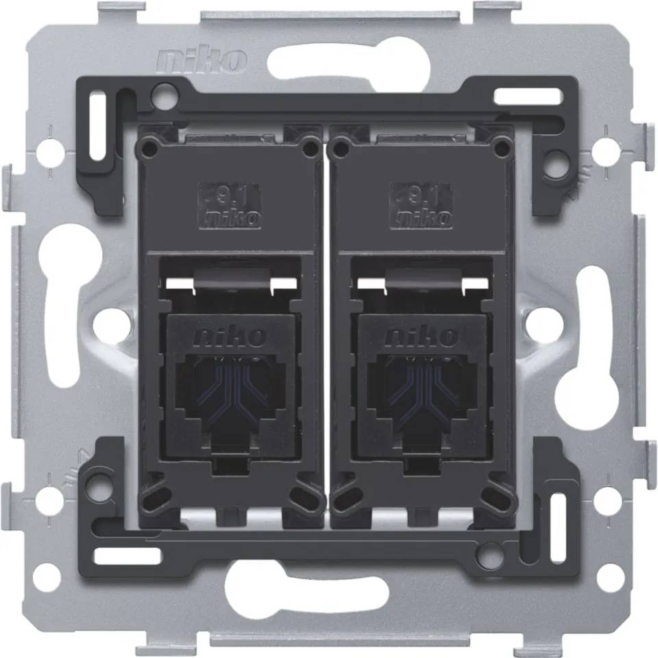 Sokkel RJ45 Cat6 2V UTP schuin UPO - metaal-0