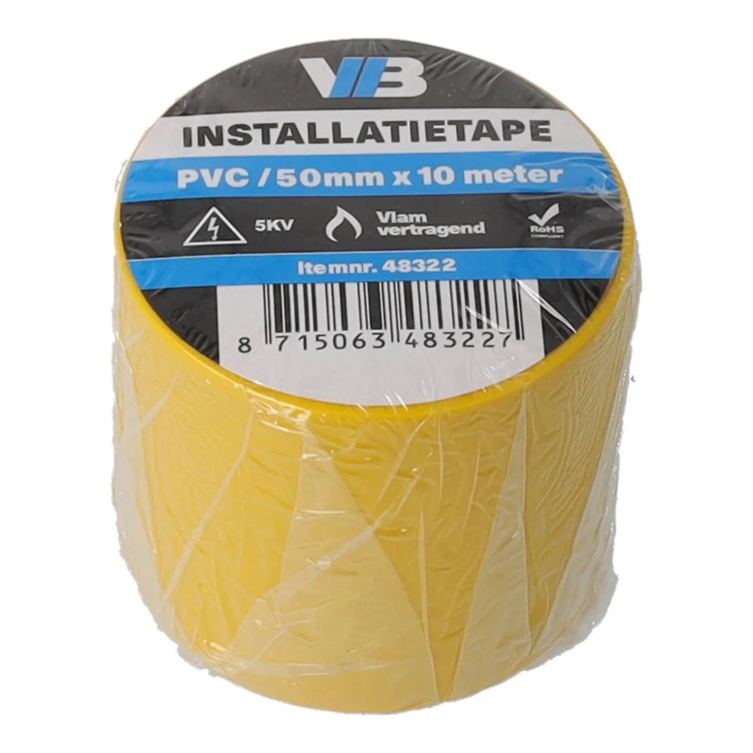Installatie tape 50mm x 10meter geel - 1 - stuk - geel-0