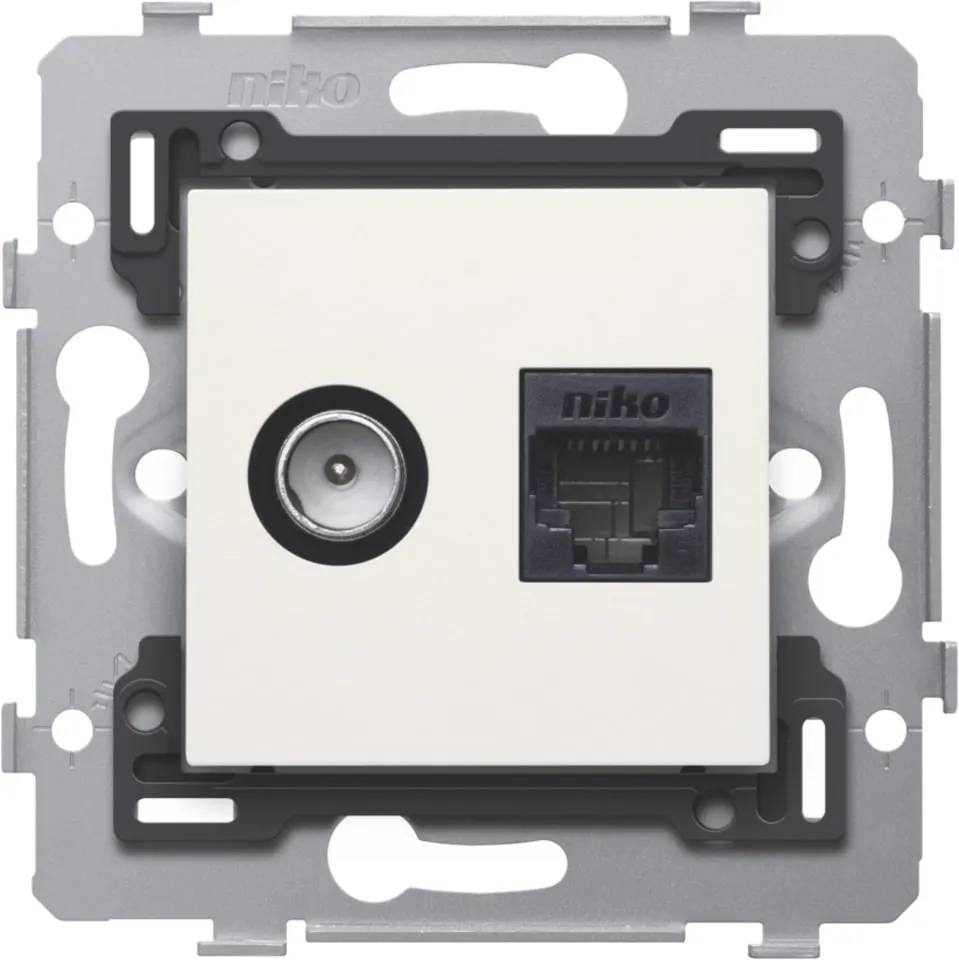 Combi WCD coax RJ45 Cat6A inbouw wit 101-0