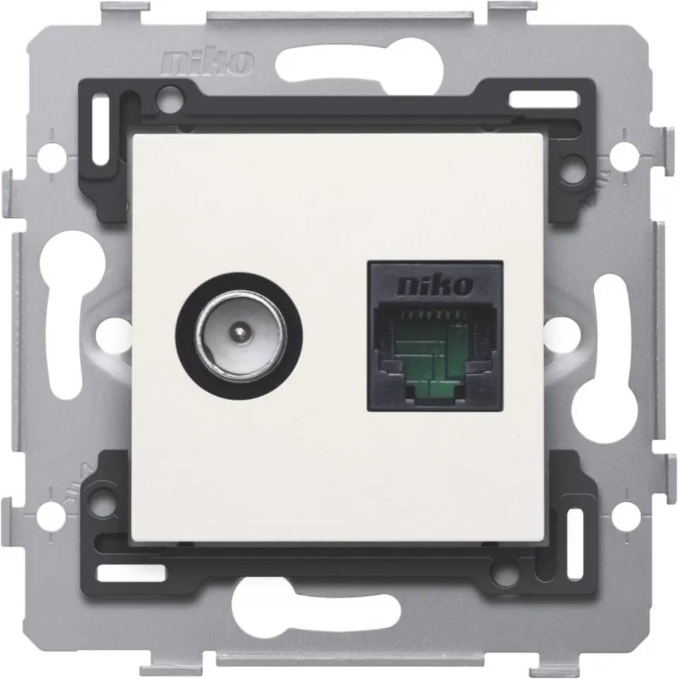 Combi WCD coax RJ45 Cat5E inbouw wit 101-0