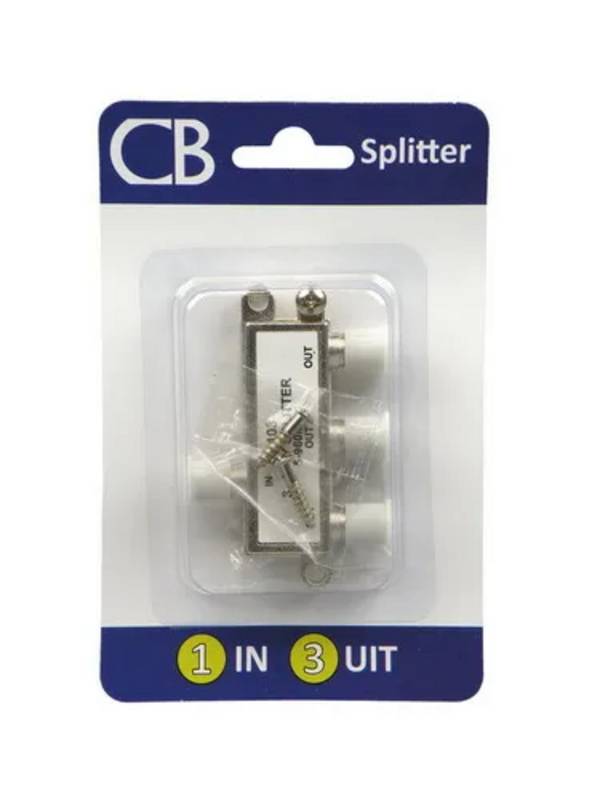 F-connector splitter 3 voudig metaal - 1 - stuk - metaal