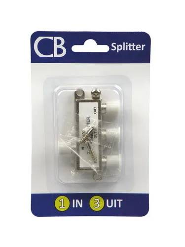 F-connector splitter 3 voudig metaal - 1 - stuk - metaal-0