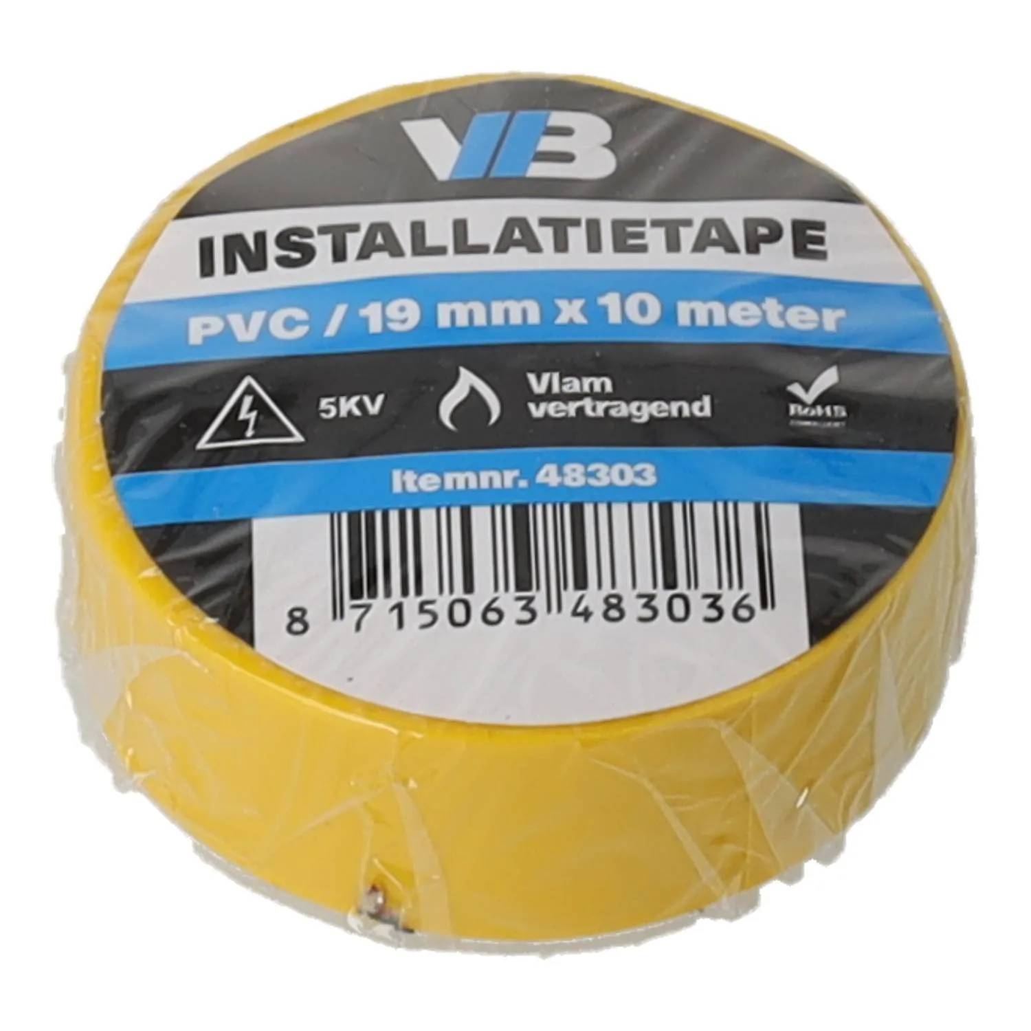 Installatie tape 19mm x 10meter geel - 1 - stuk - geel-0