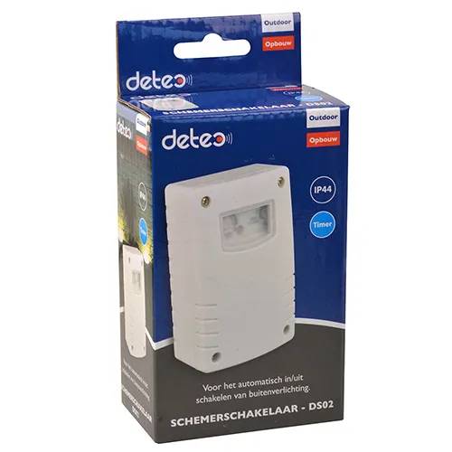 Schemerschakelaar outdoor opbouw + timer schakelt 1000W - grijs-1