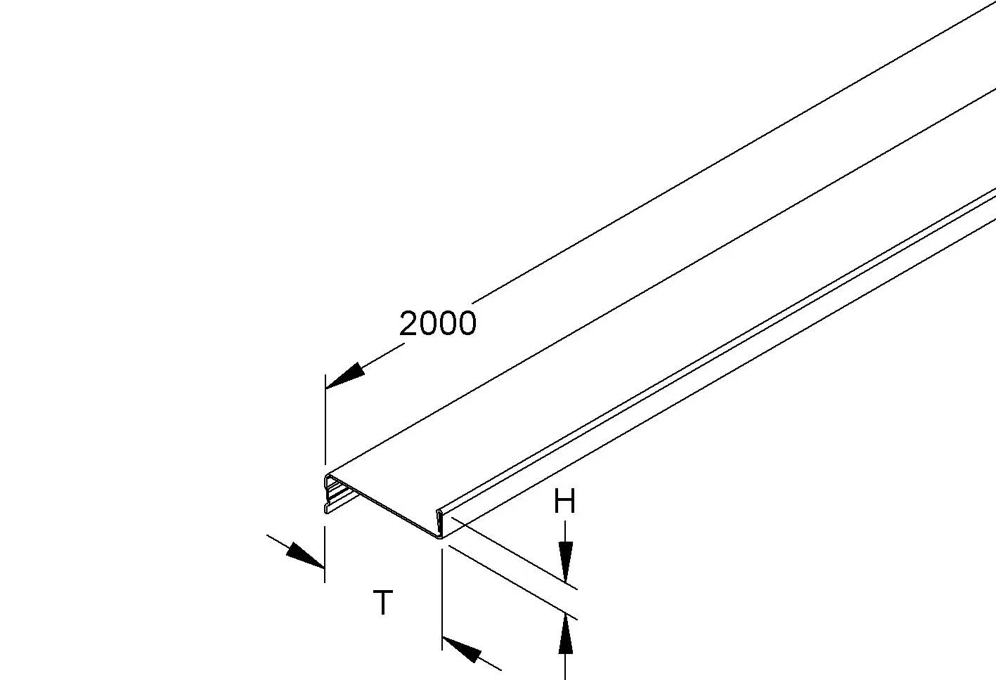 Scheidingsschot wandgoot 2 meter - 2 meter - metaal-1