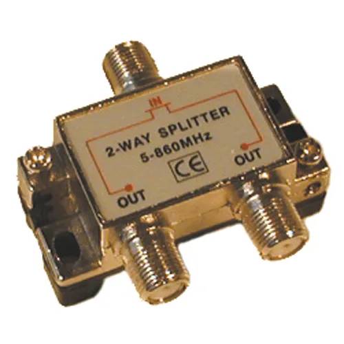 F-connector splitter 2 voudig metaal - 1 - stuk - metaal-1
