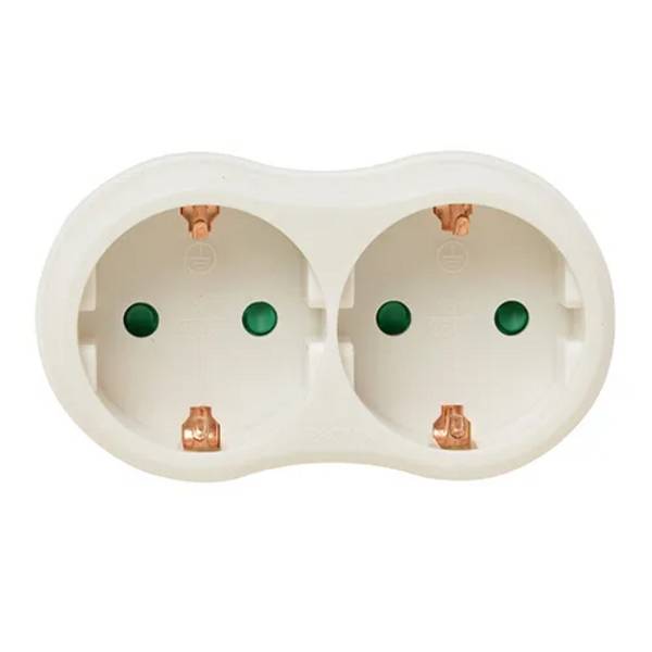 Verdeelstekker + RA 2V horizontaal wit - 1 - stuk