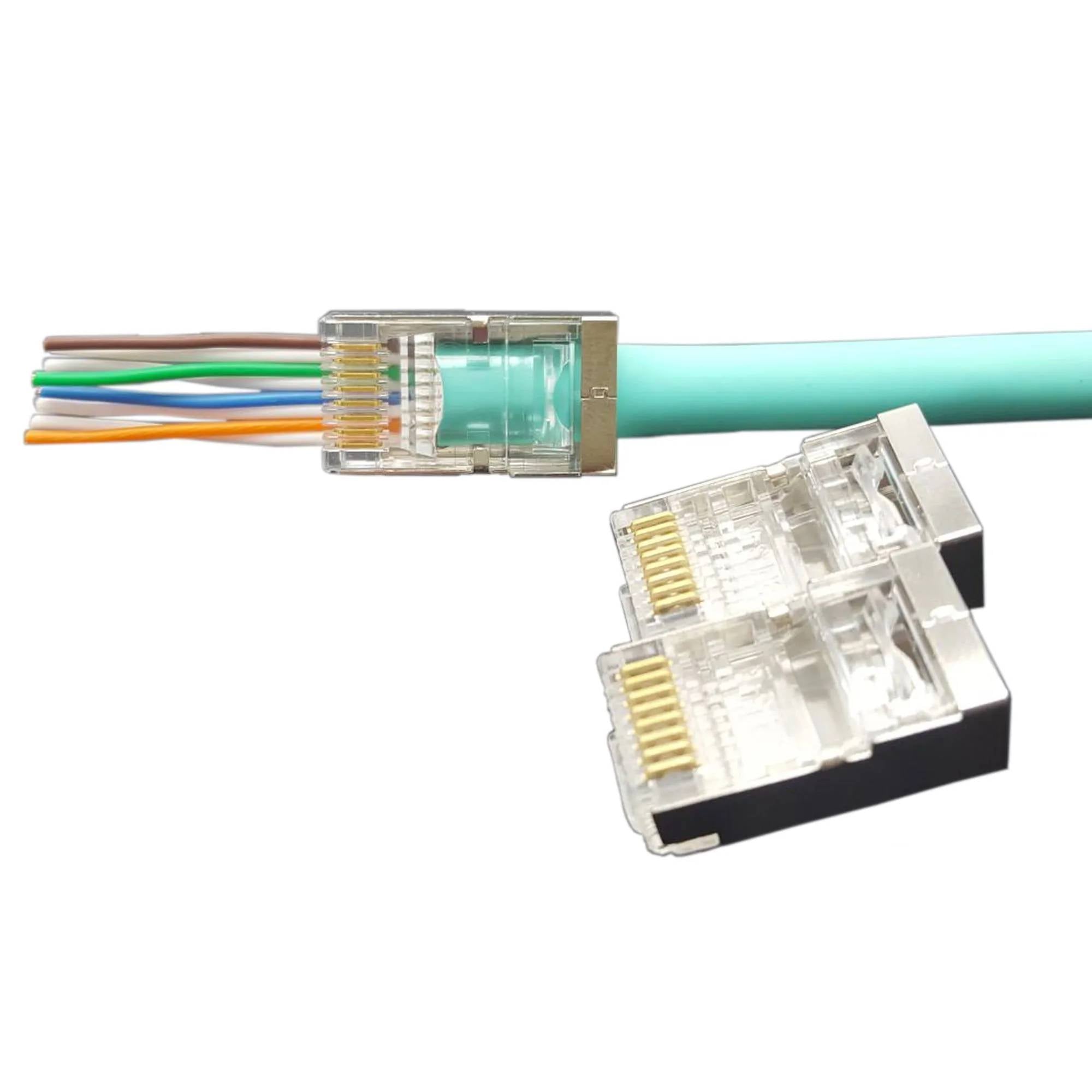 RJ45 connector CAT6 afgeschermd tbv soepele kabel - 100 - stuk(s) - metaal-0