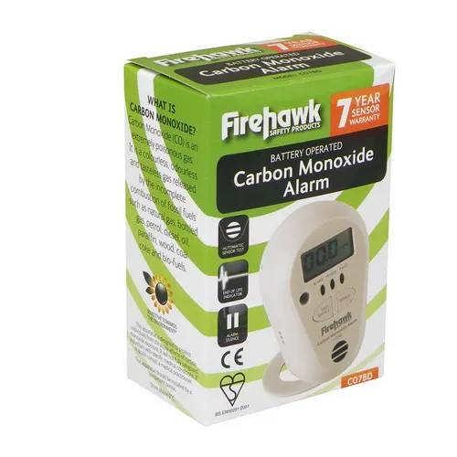 Koolmonoxide melder + LCD scherm CO7BD - wit-1