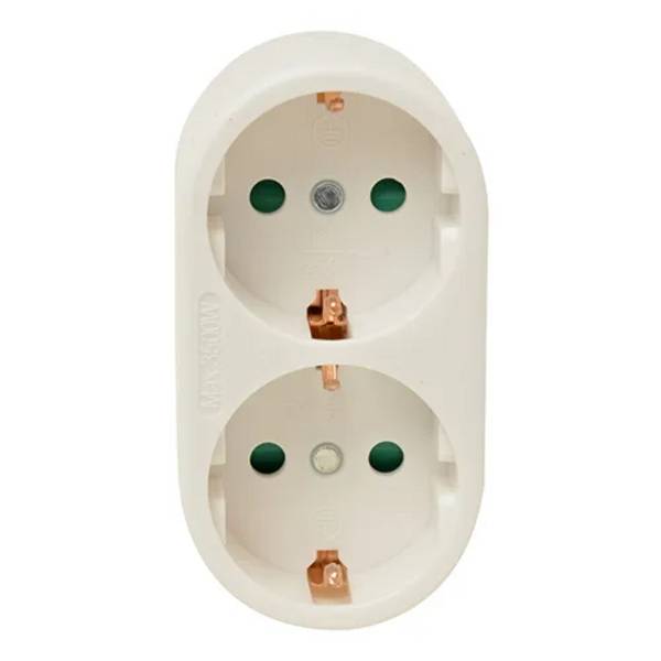 Verdeelstekker + RA 2V verticaal wit - 1 - stuk