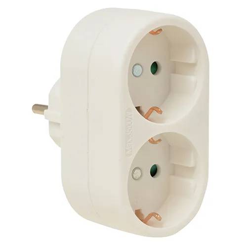Verdeelstekker + RA 2V verticaal wit - 1 - stuk-1