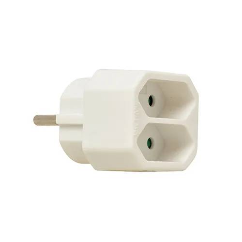Euro verdeelstekker 2V wit - 1 - stuk-1