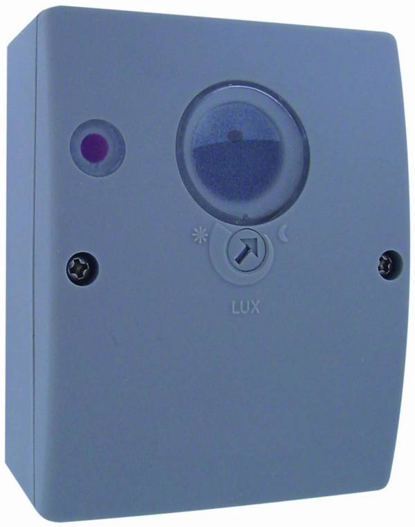Opbouw schemerschakelaar 230V 10A lux instelbaar - grijs