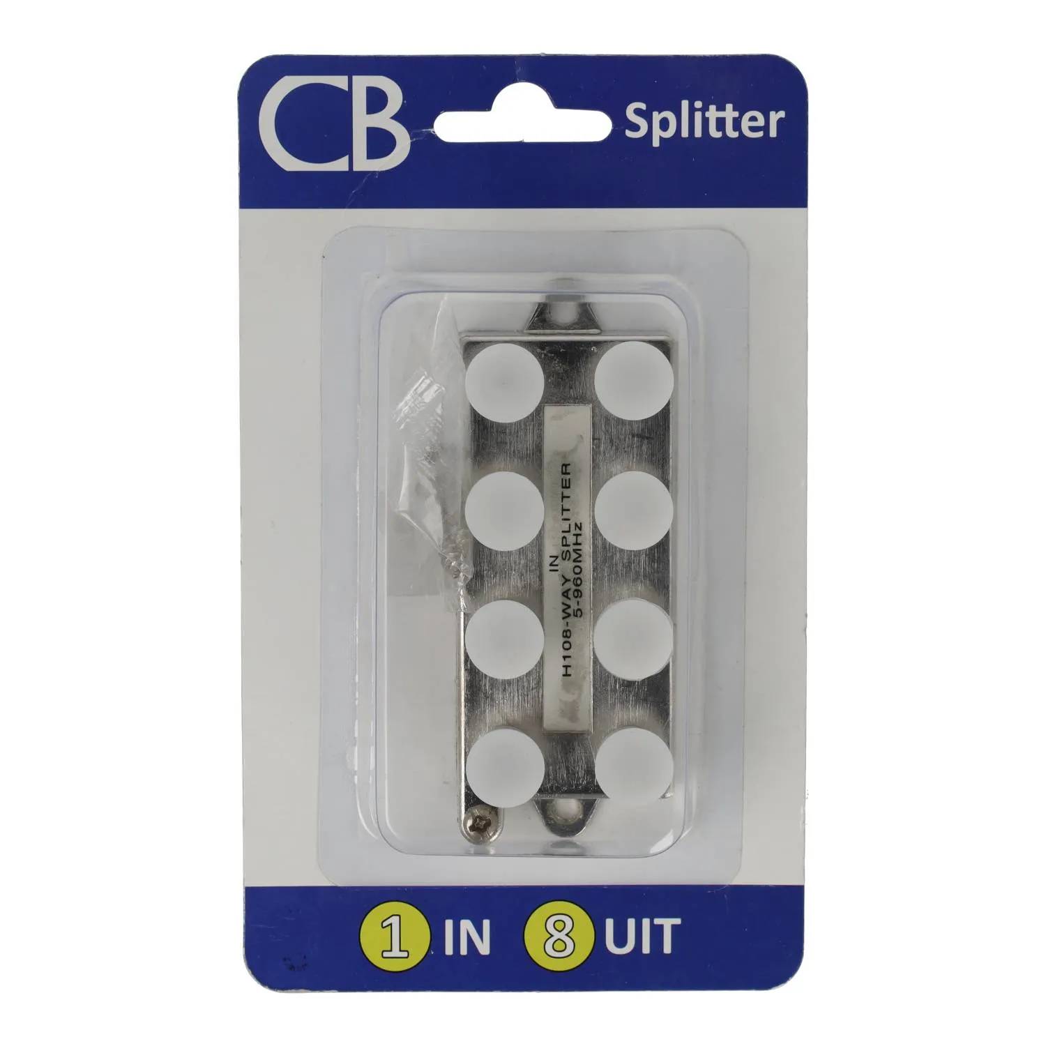 F-connector splitter 8 voudig metaal - wit-0