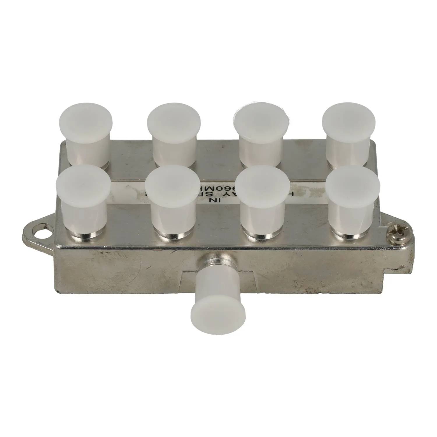 F-connector splitter 8 voudig metaal - wit-1