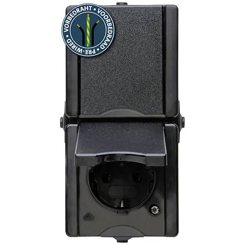 ProAQA voorbedraad WCD IP44 2V RA verticaal zwart-0
