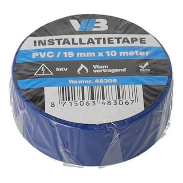 Installatie tape 19mm x 10meter blauw - 1 - stuk