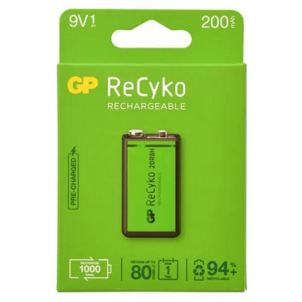 GP Recyko+ 1 x 9V 200mAh - groen