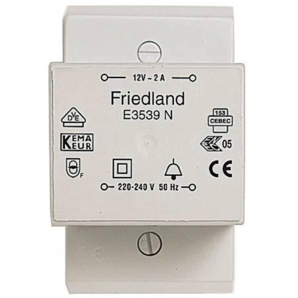 E3539N Beltrafo 12V 2 AMP - grijs