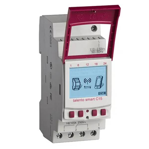Schakelklok digitaal 1-kanaal week astro Talento smart C15 - grijs